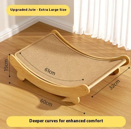 Large jute cat scratch board and nest integrated cradle for cats 4-6 kg