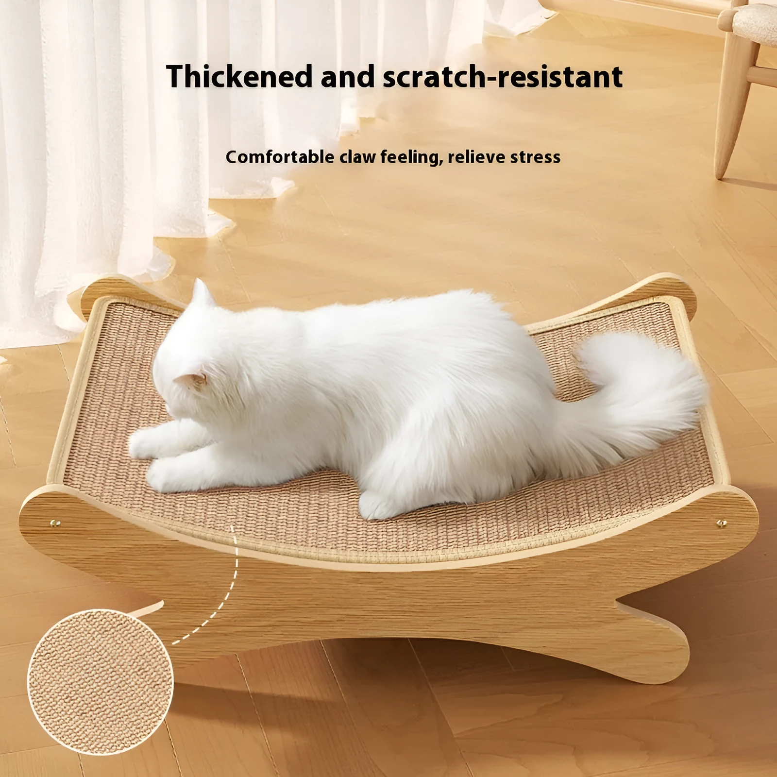 Large jute cat scratch board and nest integrated cradle for cats 4-6 kg