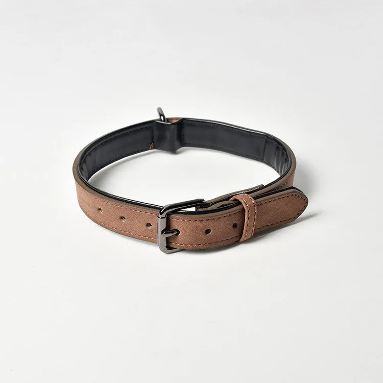 Anti-loss pet Alaskan neck collar in leather, available in multiple colours, for dogs and cats, sizes XS to XL