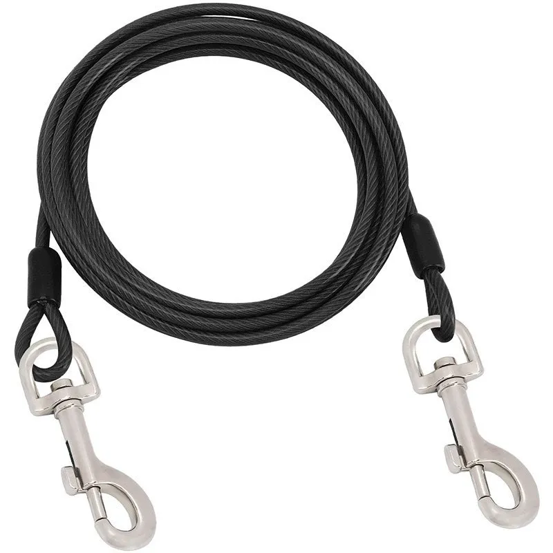 Dog hand holding rope leash with martin buckle in multiple colours and lengths with steel wire core