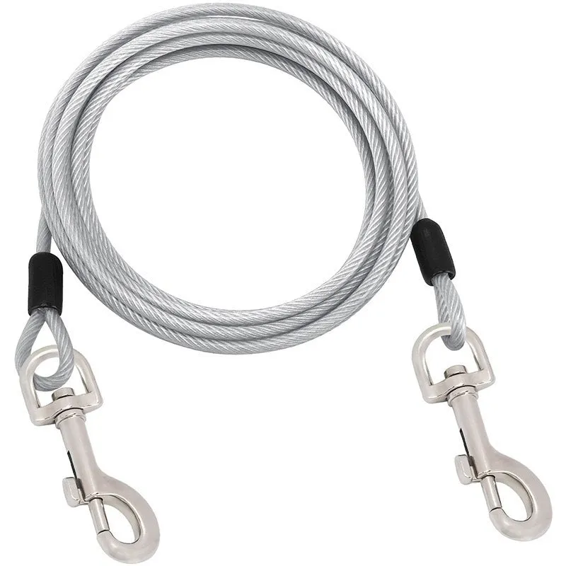 Dog hand holding rope leash with martin buckle in multiple colours and lengths with steel wire core