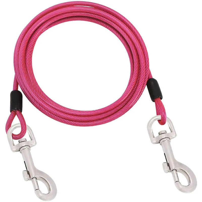 Dog hand holding rope leash with martin buckle in multiple colours and lengths with steel wire core
