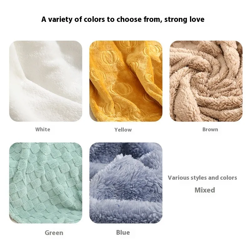 Soft coral fleece pet blanket for dogs in three sizes with random colour pattern