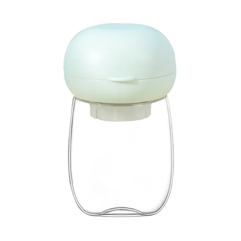 Portable dog water bottle with attached cup in white, 300ml capacity for walking and travel