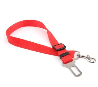Fixed strap polyester dog seat belt in army green with metal clip and adjustable nylon strap for car safety