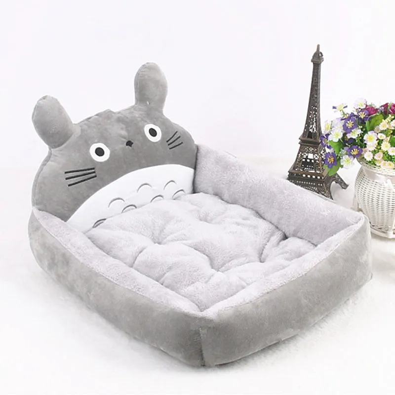 A cartoon-style soft plush pet bed sofa for small dogs and cats, shown in blue colour.