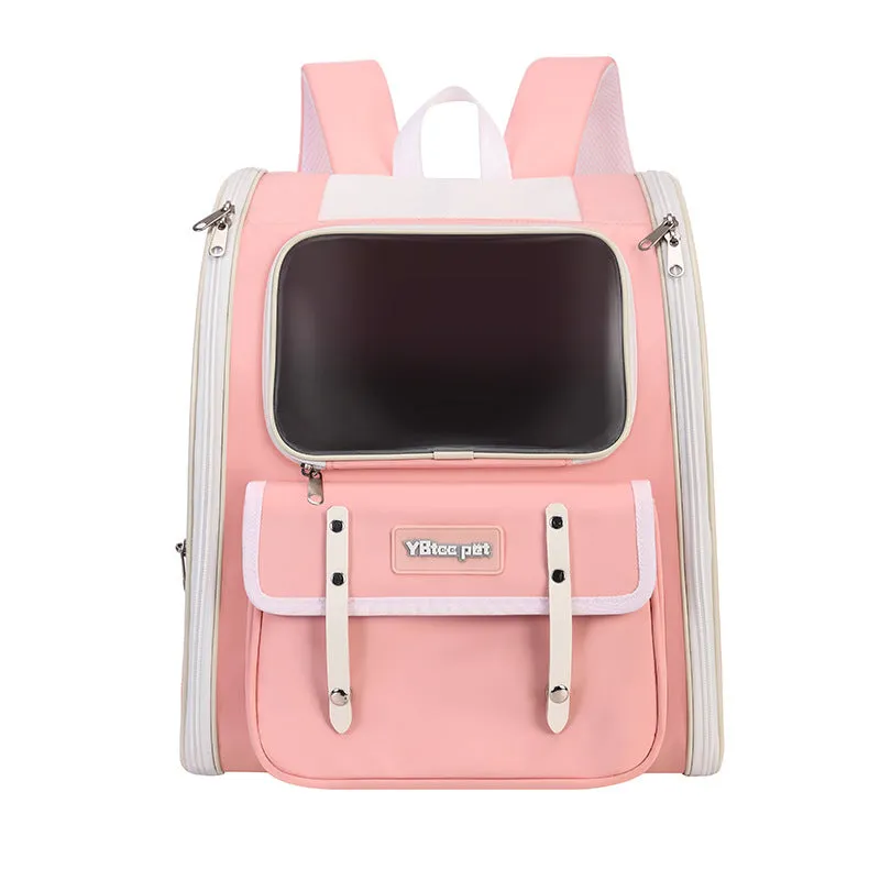 Pet bag in solid colour 1037 Gray, Oxford material, breathable carrier for cats up to 7.5kg and dogs up to 4kg