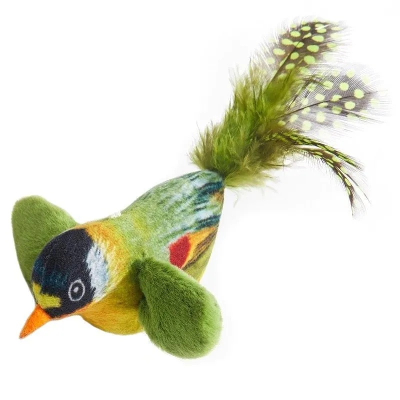 Cat toy simulation will call bird plush hanging teaser with swinging bird and sound for indoor cats