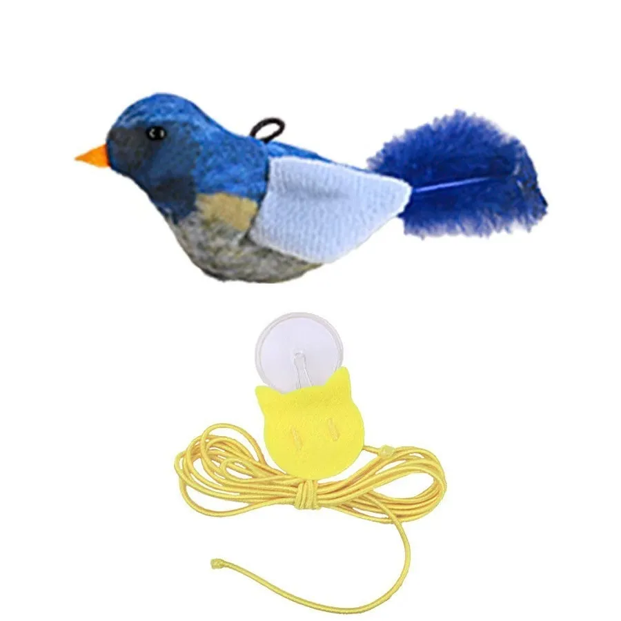 Cat toy simulation will call bird plush hanging teaser with swinging bird and sound for indoor cats