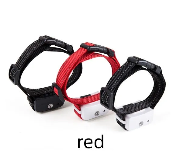 Automatic bark stopper dog training spray collar in black, made from ABS material, with strap attached
