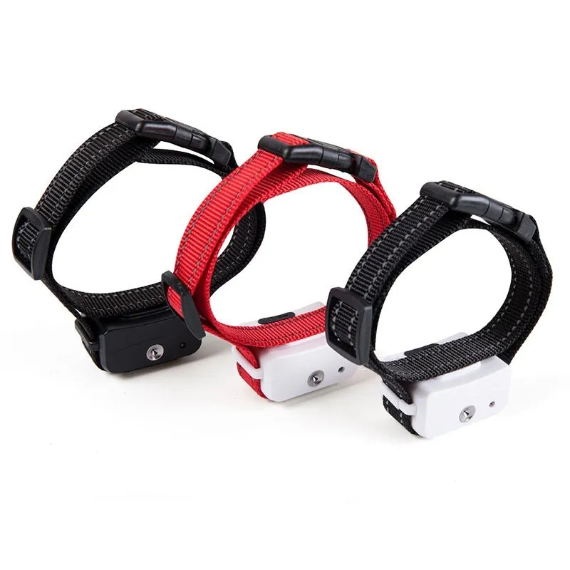 Automatic bark stopper dog training spray collar in black, made from ABS material, with strap attached