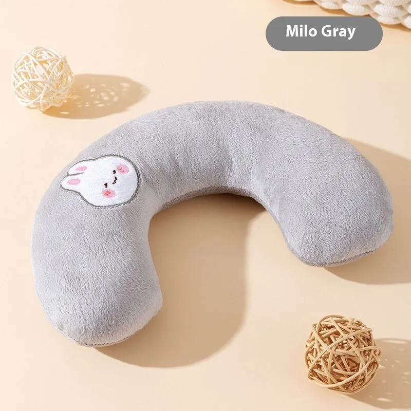 Cat U-shape pillow in Lomi Brown, breathable mini pet pillow for dogs, wooden free size design