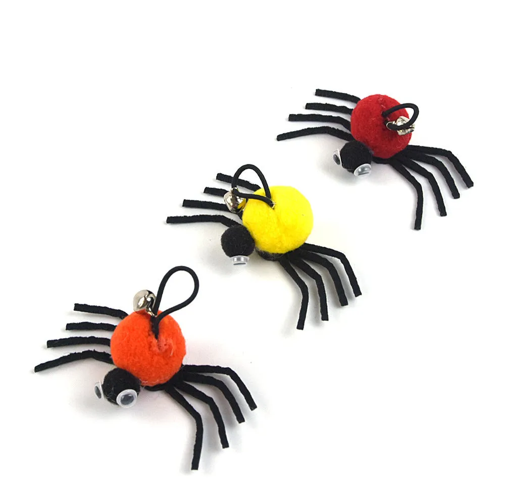 Soft plush Halloween cat toy in orange measuring 4.5 x 9 centimetres