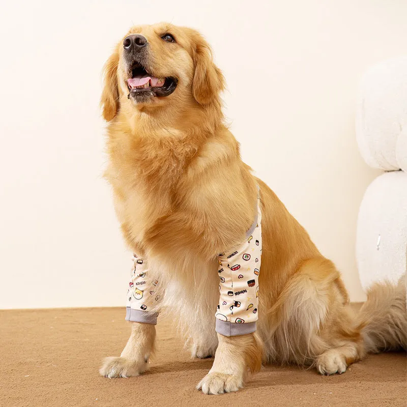 Pet knee pad anti-dirty anti-gray joint protective cover for dogs in blue, gray, and yellow, polyester material