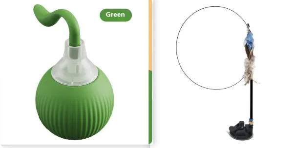 Interactive cat toy ball with three modes and chirping bird sound on a wooden floor