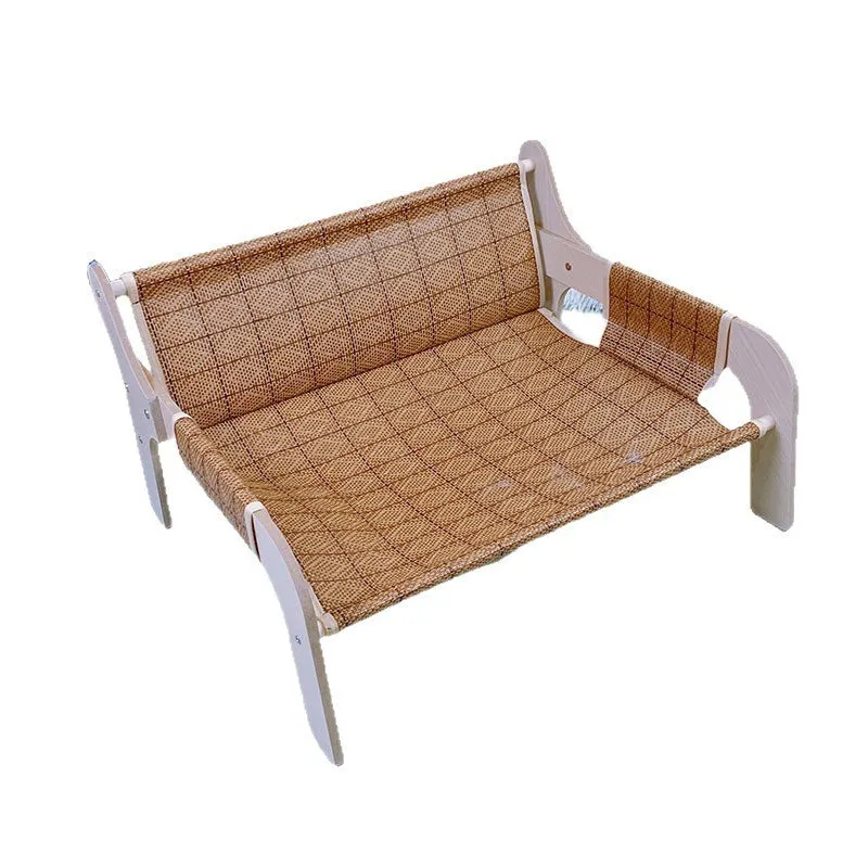 Four Seasons plus size cat nest hammock 52x42x29cm with wooden frame and bear cushion