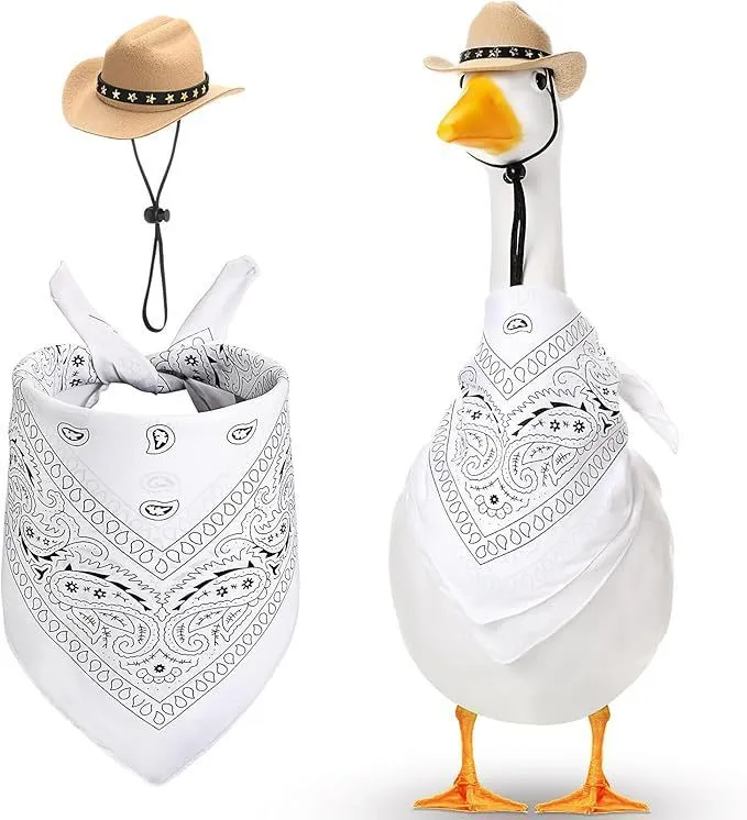 Western cowboy hat and saliva towel suit monochrome printed denim style garden party set six colour options
