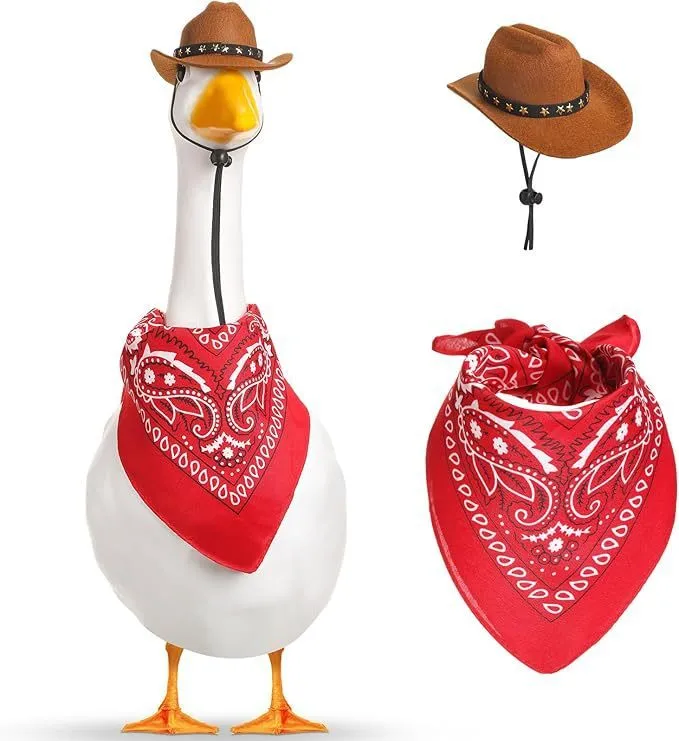 Western cowboy hat and saliva towel suit monochrome printed denim style garden party set six colour options
