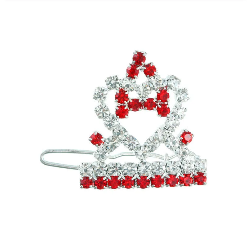 3cm princess crown barrette for small dogs and cats in pink colour decorative pet hair clip