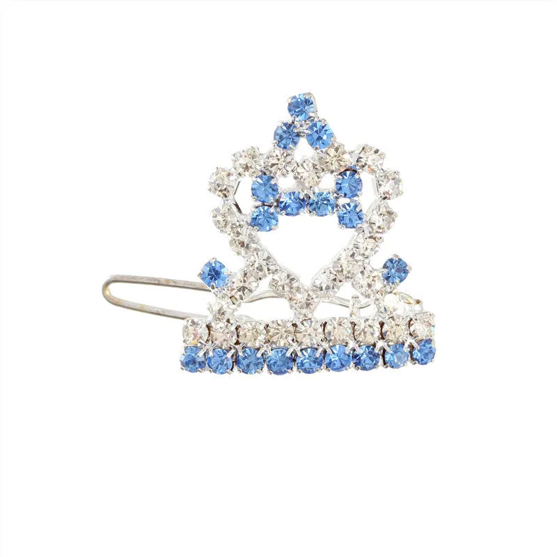 3cm princess crown barrette for small dogs and cats in pink colour decorative pet hair clip