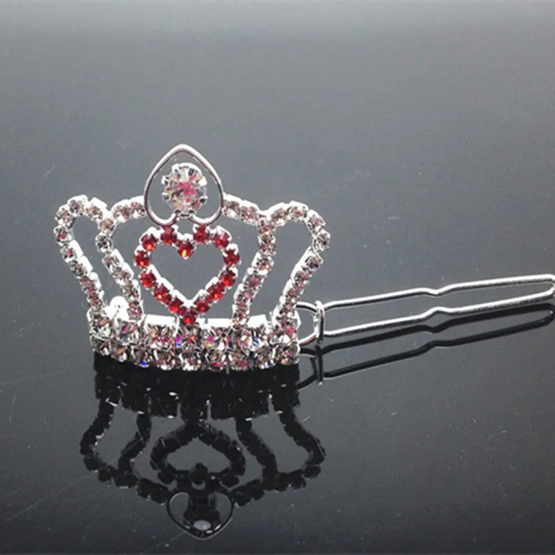 Rhinestone small crown barrette for dogs and cats, princess style, made from copper and metal, as shown in picture