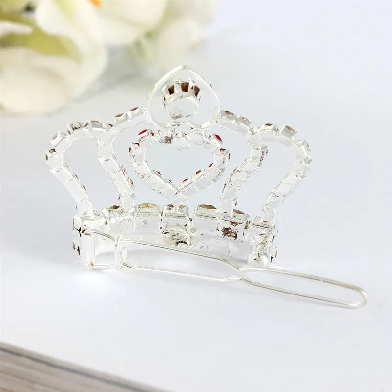 Rhinestone small crown barrette for dogs and cats, princess style, made from copper and metal, as shown in picture