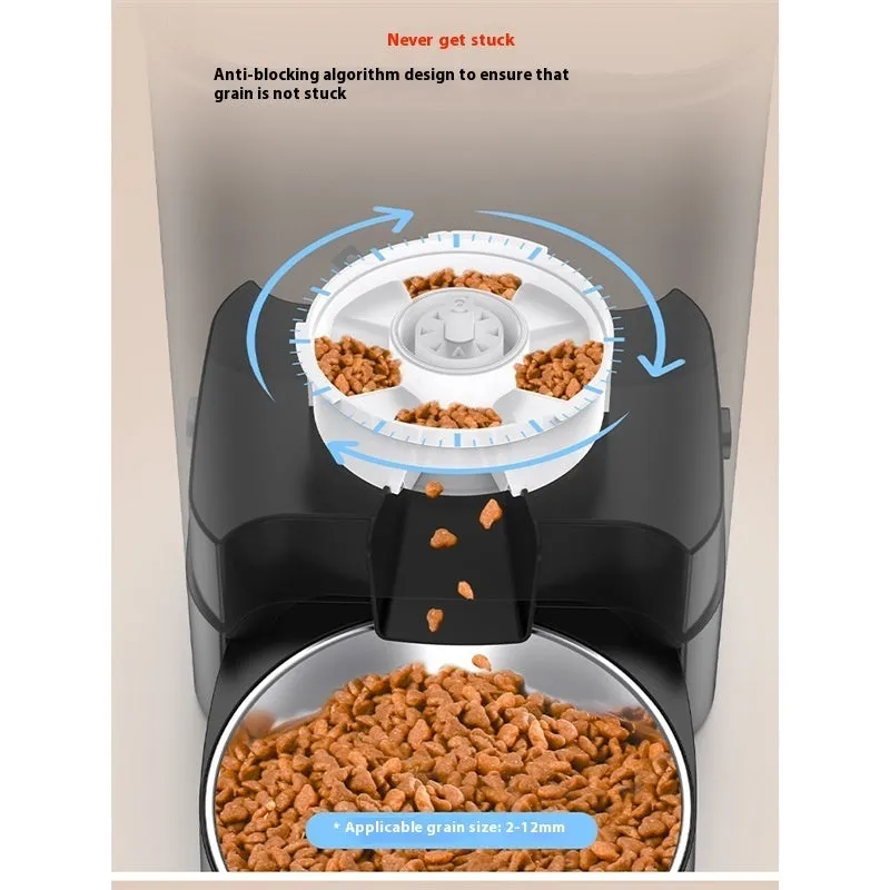 Standard colour smart automatic pet feeder for cats with 5L double bowl and USB power