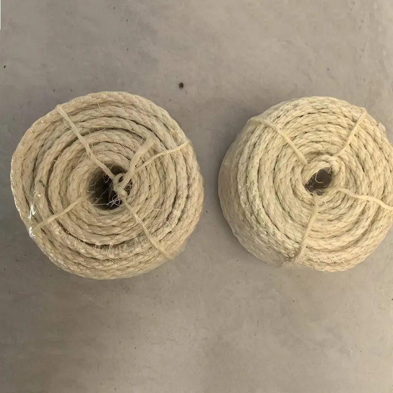 Natural sisal hemp rope for cat scratching poles in Bleach White colour, 30 m length