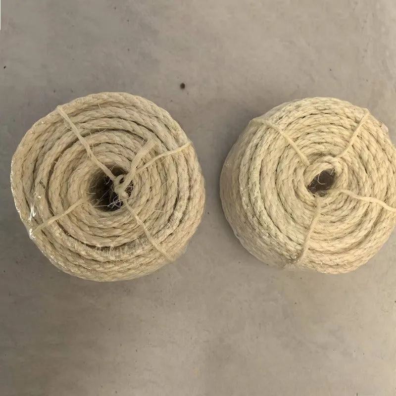 Natural sisal hemp rope for cat scratching poles in Bleach White colour, 30 m length