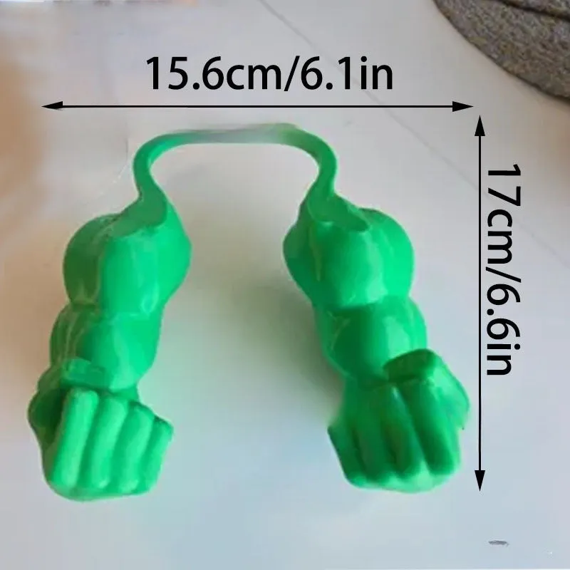 Funny cat hanging toy with plastic muscle arm design in orange