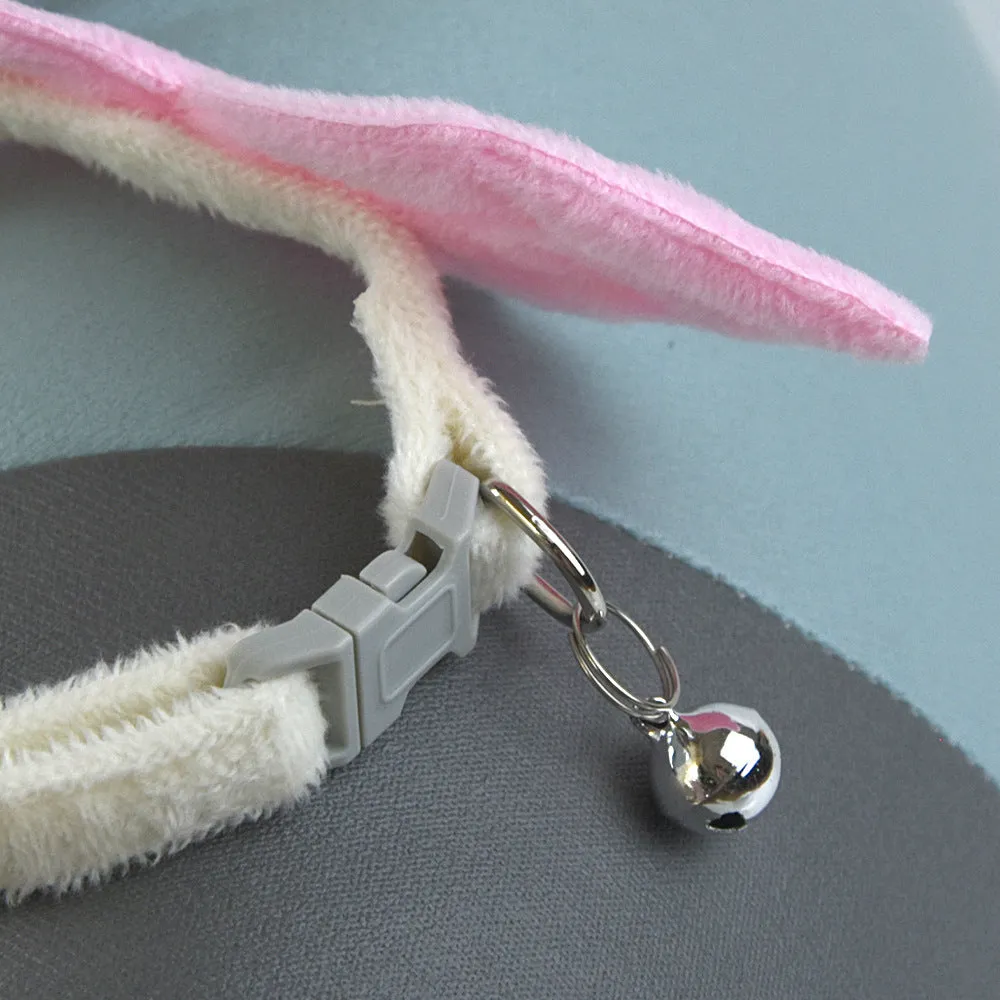 Creative Pet Cat Angel Wings Bell Collar in white, polyester adjustable 20-35cm, with bell