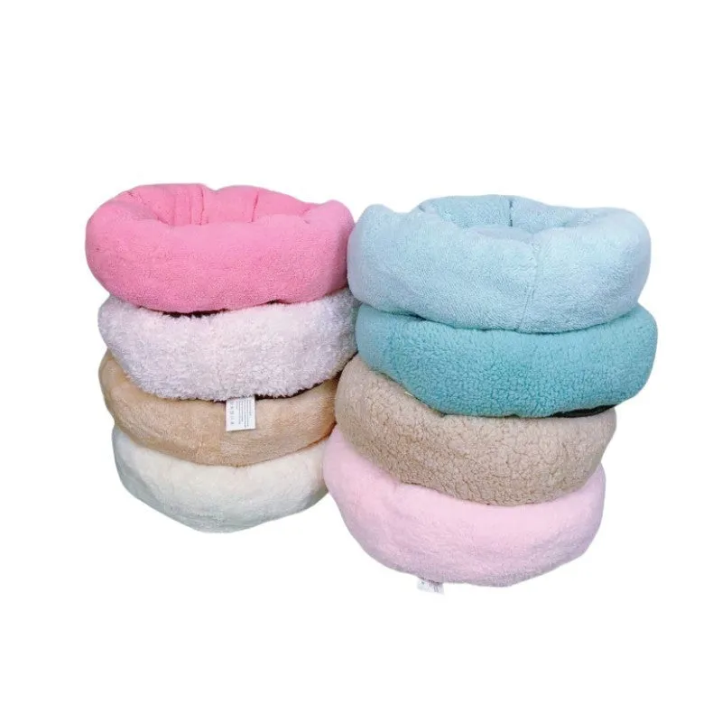 Small and medium pet bed dog mat in soft cloth, available in 35cm 45cm 58cm outer diameter sizes