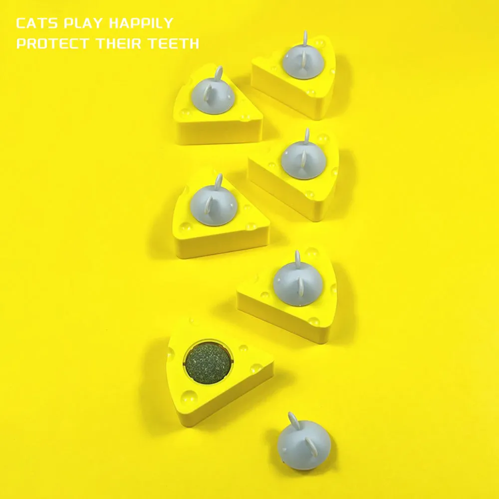 Yellow catnip toy balls made from natural cheese catnip and silvervine for cat teeth cleaning