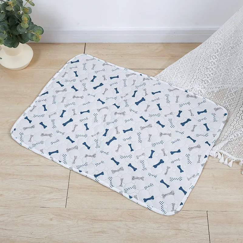 Reusable washable pet urine pad with colourful animal print and waterproof backing