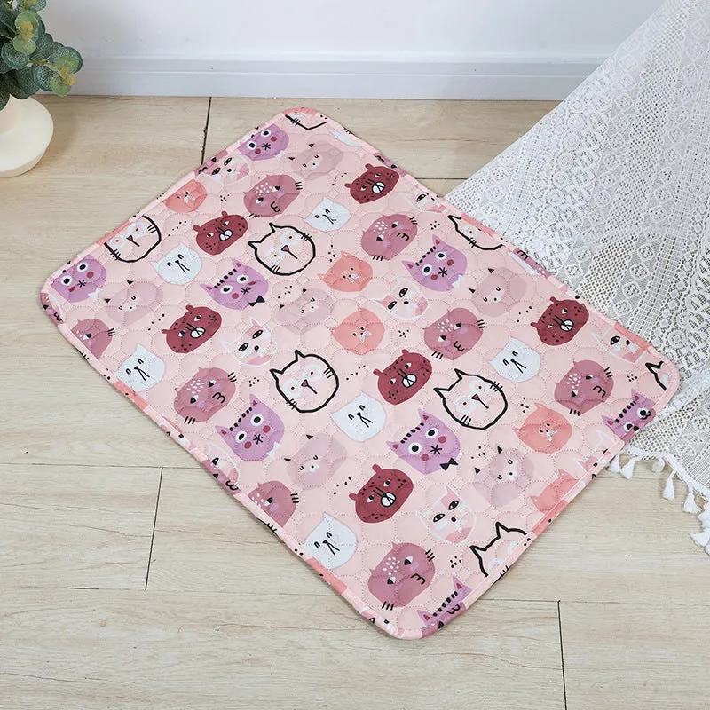 Reusable washable pet urine pad with colourful animal print and waterproof backing