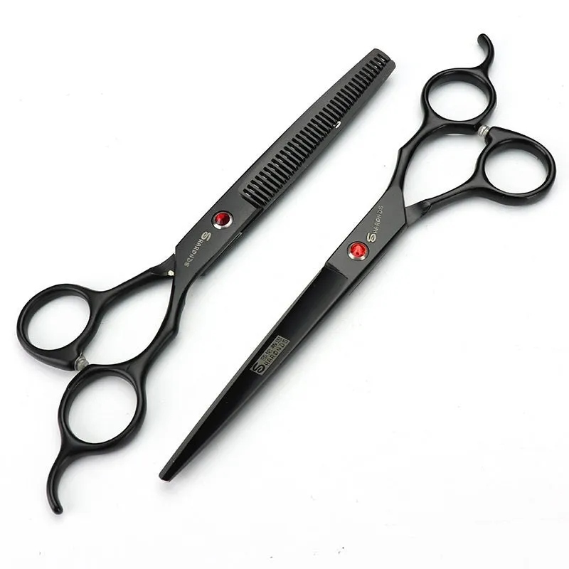 Poodle grooming scissors 440C steel 19cm length black handle
