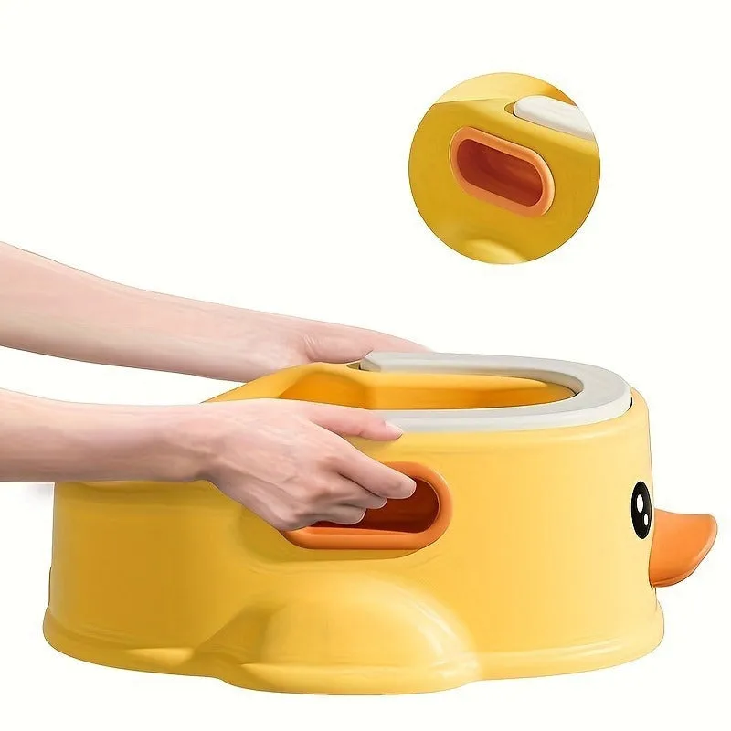 Blue PVC duck-shaped bathtub for washing small dogs and cats on a bathroom floor.