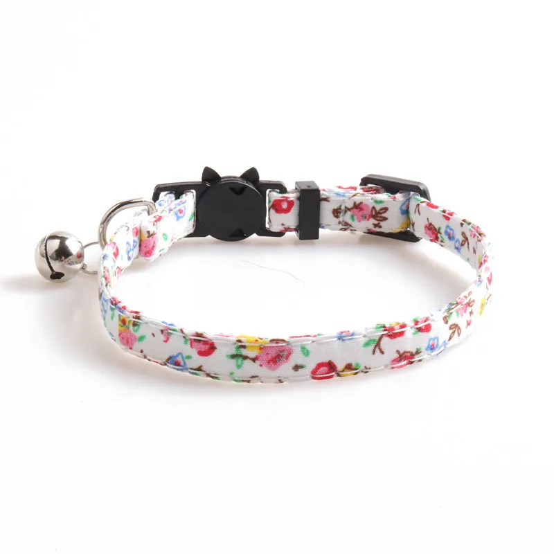 Idyllic cat collar made from soft cotton fabric in Brown colour with bow attached