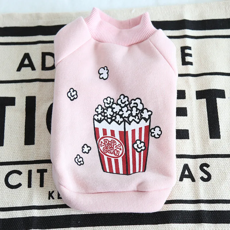 Cotton dog hoodie in popcorn grey for winter wear, size small, 27cm length, 36cm bust