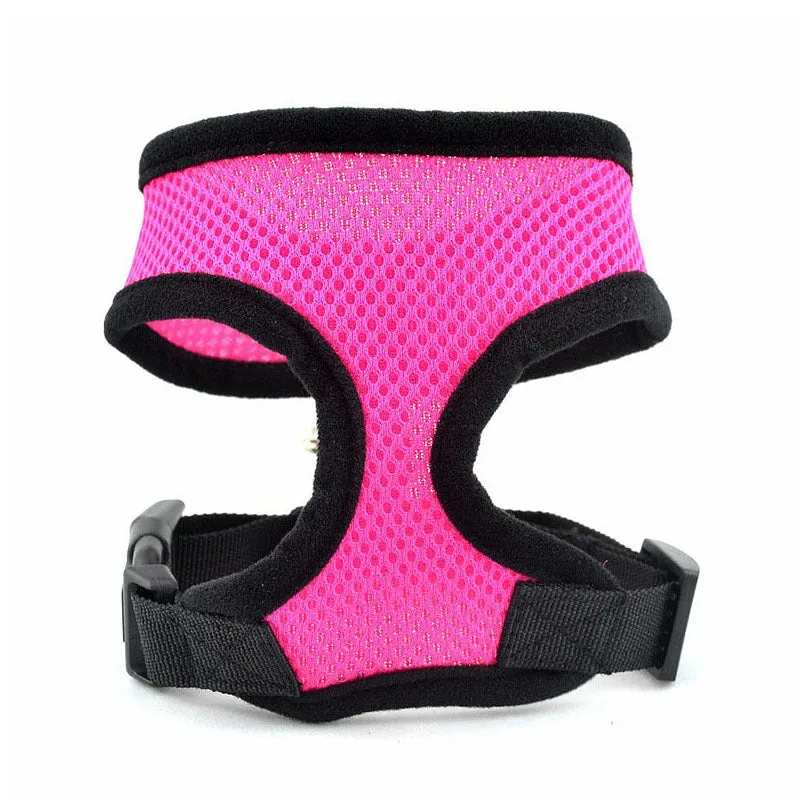 Pet puppy small dog cat padded nylon vest, adjustable chest, black colour, outdoor walks