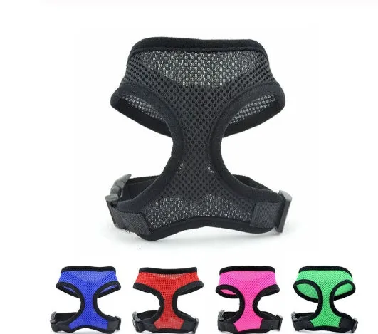 Pet puppy small dog cat padded nylon vest, adjustable chest, black colour, outdoor walks