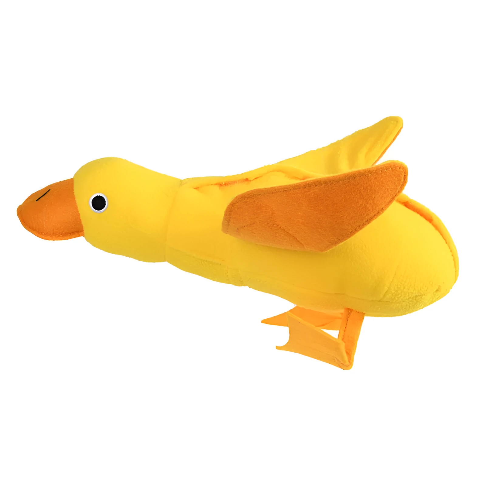 Yellow teddy duck dog toy with squeaker and treat compartment for training and dental care