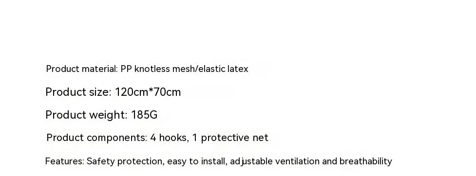 Black mesh dog car isolation net for hatchback, measuring 120cm by 70cm