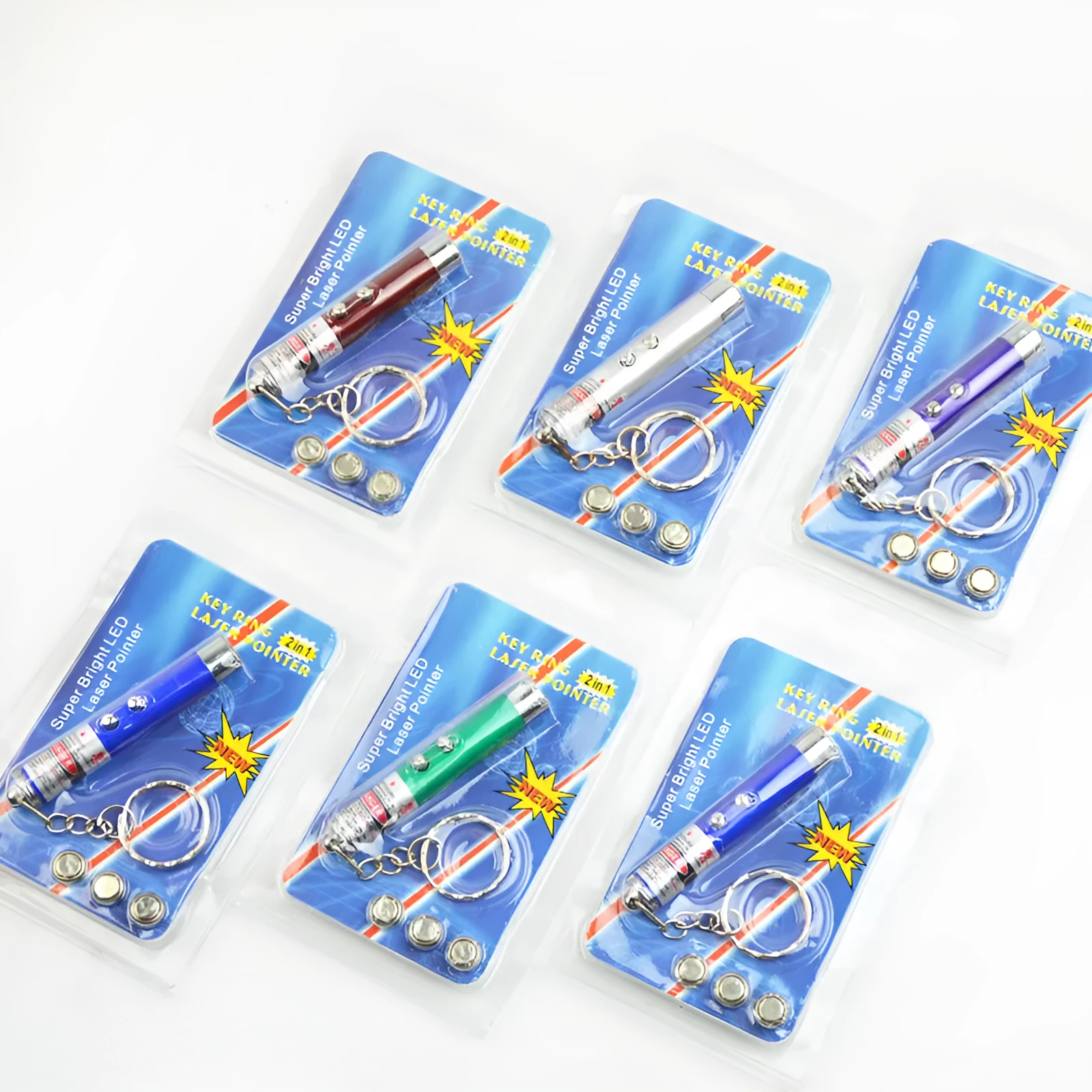 Laser cat toy stick with red 650NM infrared light in aviation aluminium alloy body on white background