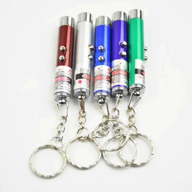 Laser cat toy stick with red 650NM infrared light in aviation aluminium alloy body on white background