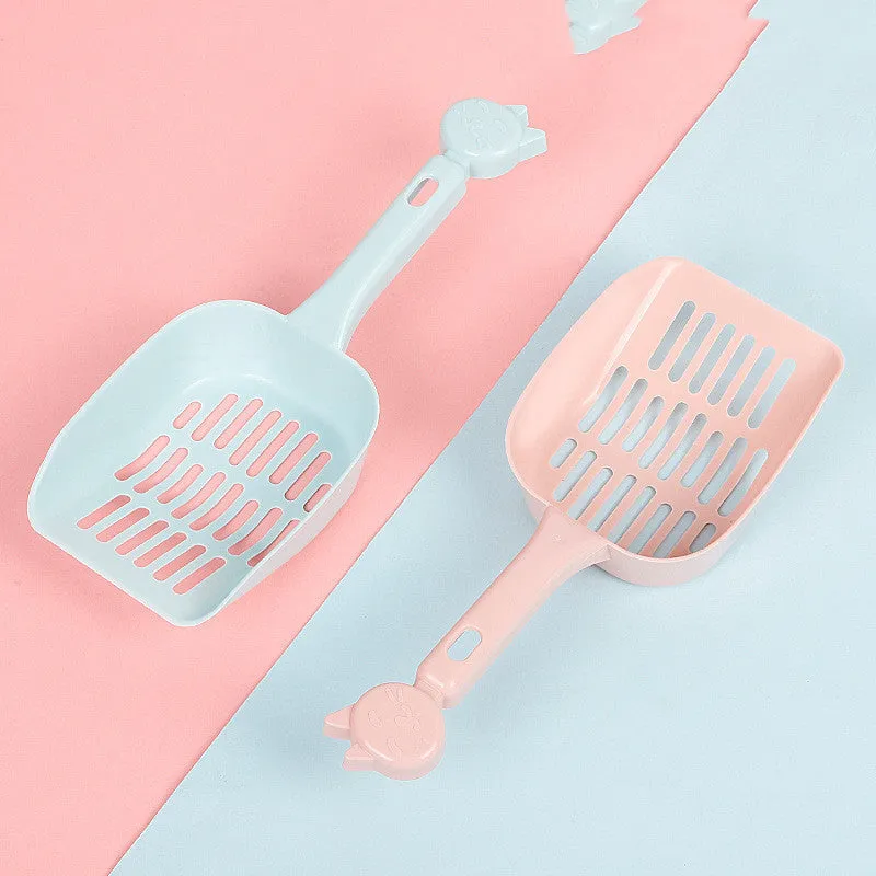 Thickened PP resin cat litter shovel 25cm long 9cm wide with large hole strip design