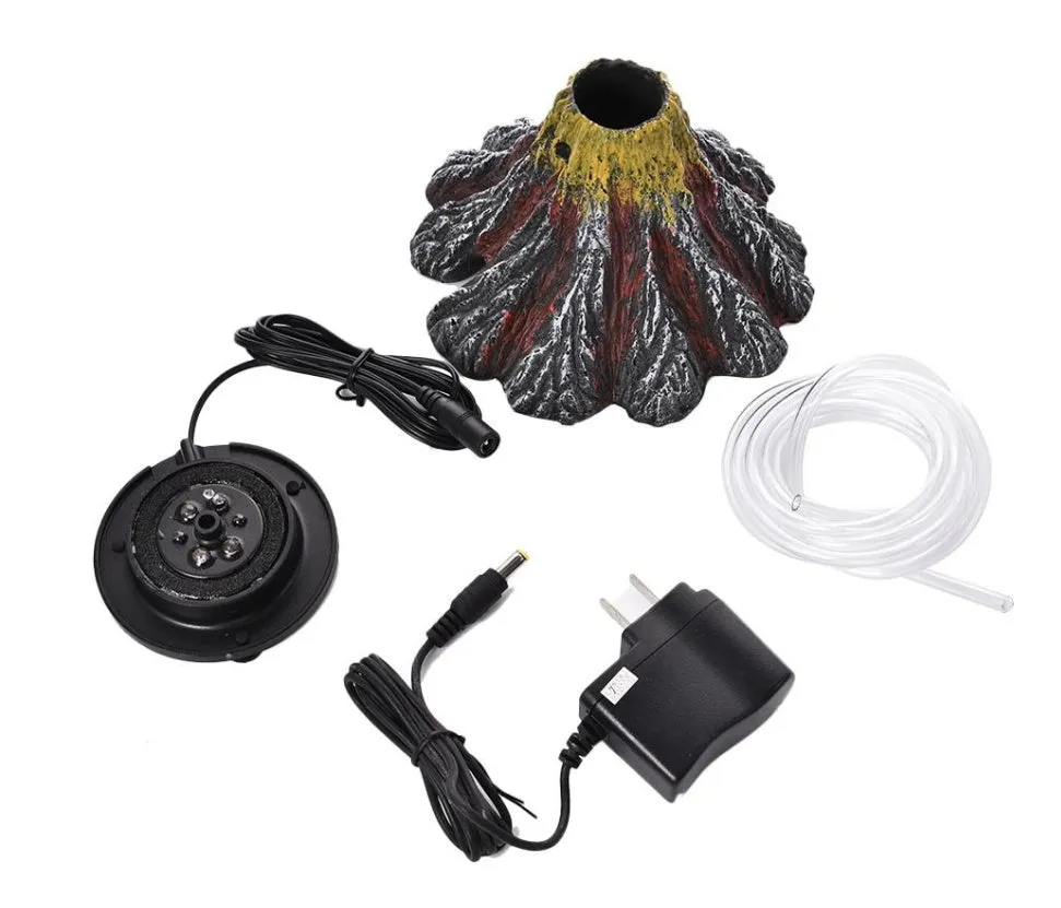 Fish tank creative ornament volcano package - resin stone cave for aquarium hiding and breeding, textured finish