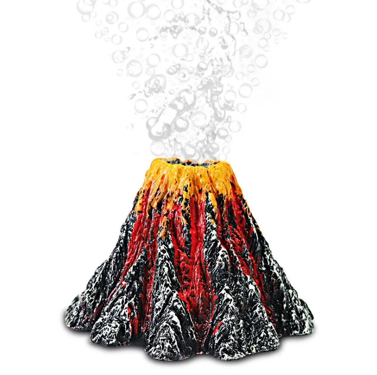 Fish tank creative ornament volcano package - resin stone cave for aquarium hiding and breeding, textured finish