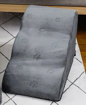 Pet step dog ladder bed non-slip stairs removable washable small three-level 58x31x28cm in grey pineapple lattice