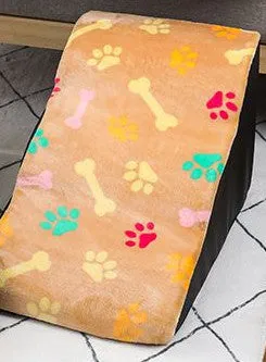 Pet step dog ladder bed non-slip stairs removable washable small three-level 58x31x28cm in grey pineapple lattice